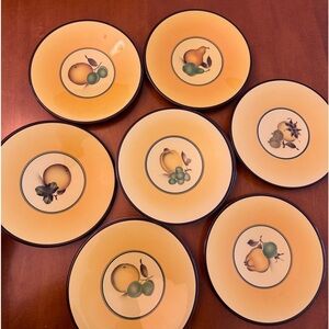 Denmark fruit 8pcs yellow plates
